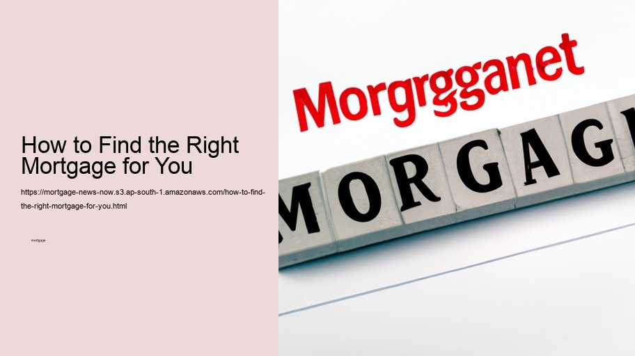 How to Find the Right Mortgage for You 
